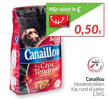 Promotions Canaillou hondenbrokken kip, rund of junior - Canaillou - Valide de 02/01/2018 à 31/01/2018 chez Intermarche