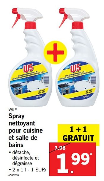 Grap opblijven Uitverkoop W5 Spray nettoyant pour cuisine et salle de bains - Promotie bij Lidl