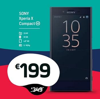 Promoties Sony xperia x compact - Sony - Geldig van 01/01/2018 tot 31/01/2018 bij Base