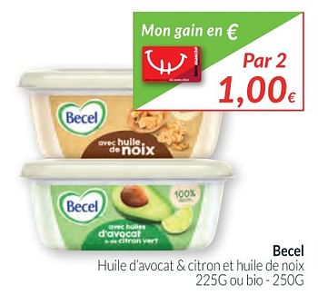 Promotions Becel huile d`avocat + citron et huile de noix - Becel - Valide de 02/01/2018 à 31/01/2018 chez Intermarche