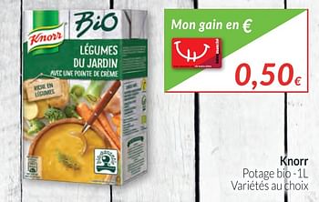 Promotions Knorr potage bio - Knorr - Valide de 02/01/2018 à 31/01/2018 chez Intermarche