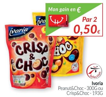 Promotions Ivoria peanut+choc ou crisp+choc - Ivoria  - Valide de 02/01/2018 à 31/01/2018 chez Intermarche