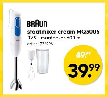 Promoties Braun staafmixer cream mq3005 - Braun - Geldig van 01/01/2018 tot 16/01/2018 bij Blokker