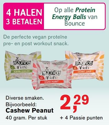 Promotions Cashew peanut - Bounce - Valide de 02/01/2018 à 21/01/2018 chez Holland & Barret