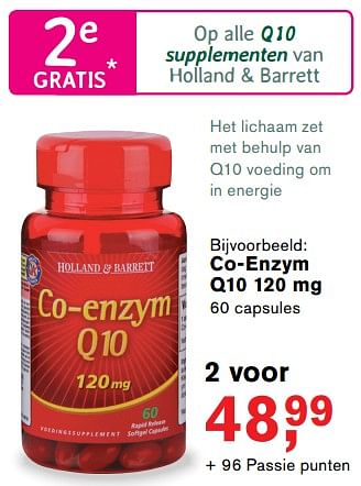 Promoties Co-enzym q10 120 mg 60 capsules - Huismerk - Holland & Barrett - Geldig van 02/01/2018 tot 21/01/2018 bij Holland & Barret