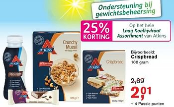 Promoties Crispbread - Atkins - Geldig van 02/01/2018 tot 21/01/2018 bij Holland & Barret