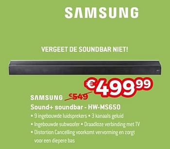 Promotions Samsung sound+ soundbar - hw-ms650 - Samsung - Valide de 03/01/2018 à 31/01/2018 chez Exellent