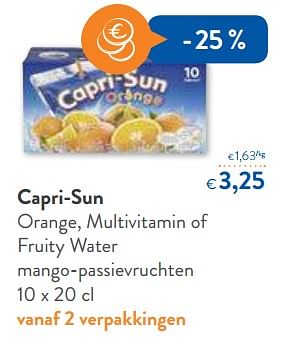 Promoties Capri-sun orange, multivitamin of fruity water mango-passievruchten - Capri-Sun - Geldig van 03/01/2018 tot 16/01/2018 bij OKay