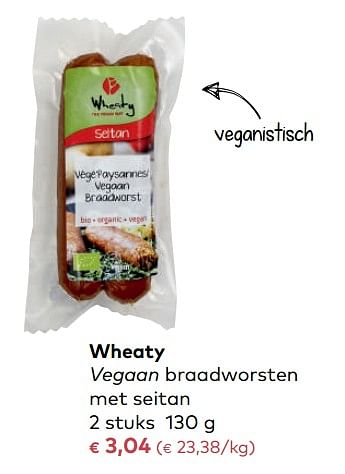 Promoties Wheaty vegaan braadworsten met seitan - Wheaty - Geldig van 03/01/2018 tot 06/02/2018 bij Bioplanet
