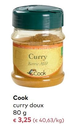 Promotions Cook curry doux - Cook - Valide de 03/01/2018 à 06/02/2018 chez Bioplanet