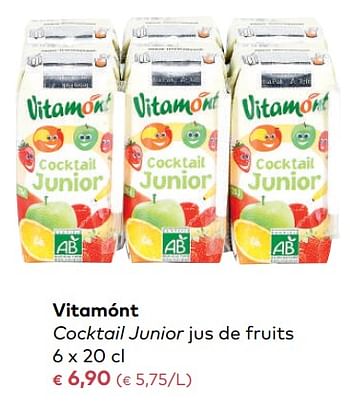 Promoties Vitamónt cocktail junior jus de fruits - Vitamont - Geldig van 03/01/2018 tot 06/02/2018 bij Bioplanet