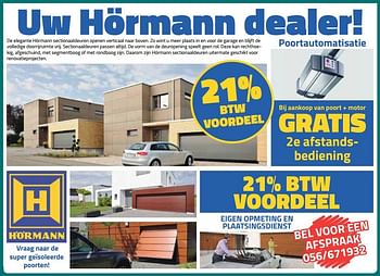 Promoties 21% btw voordeel hörmann - Hörmann - Geldig van 07/01/2018 tot 31/01/2018 bij Bouwcenter Frans Vlaeminck