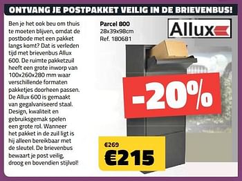 Promoties Allux parcel 600 - Allux - Geldig van 07/01/2018 tot 31/01/2018 bij Bouwcenter Frans Vlaeminck