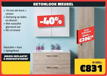 Promotions Betonlook meubel - Produit maison - Bouwcenter Frans Vlaeminck - Valide de 07/01/2018 à 31/01/2018 chez Bouwcenter Frans Vlaeminck