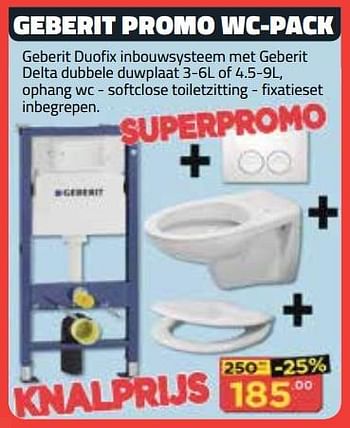 Promoties Geberit promo wc-pack - Geberit - Geldig van 07/01/2018 tot 31/01/2018 bij Bouwcenter Frans Vlaeminck