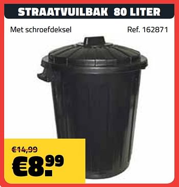 Promoties Straatvuilbak 80 liter - Huismerk - Bouwcenter Frans Vlaeminck - Geldig van 07/01/2018 tot 31/01/2018 bij Bouwcenter Frans Vlaeminck