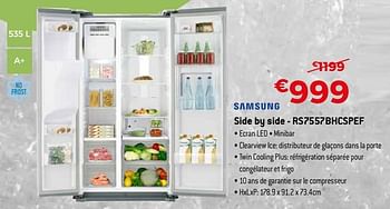 Promotions Samsung side by side - rs7557bhcspef - Samsung - Valide de 03/01/2018 à 31/01/2018 chez Exellent