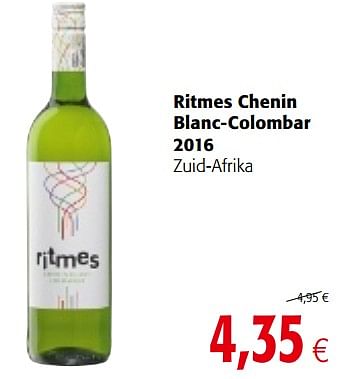 Promoties Ritmes chenin blanc-colombar 2016 zuid-afrika - Witte wijnen - Geldig van 03/01/2018 tot 16/01/2018 bij Colruyt