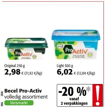 Promoties Becel pro-activ volledig assortiment - Becel - Geldig van 03/01/2018 tot 16/01/2018 bij Colruyt