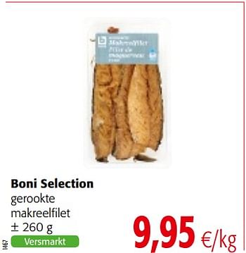Promoties Boni selection gerookte makreelfilet - Boni - Geldig van 03/01/2018 tot 16/01/2018 bij Colruyt
