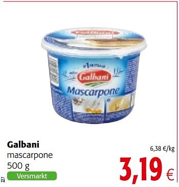 Promoties Galbani mascarpone - Galbani - Geldig van 03/01/2018 tot 16/01/2018 bij Colruyt