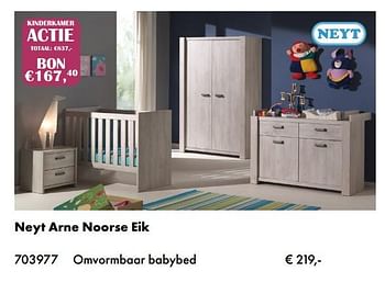 Promoties Neyt arne noorse eik omvormbaar babybed - Neyt - Geldig van 04/01/2018 tot 28/02/2018 bij Multi Bazar