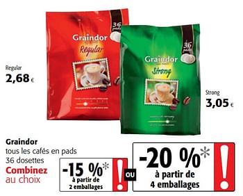 Promotions Graindor tous les cafés en pads - Graindor - Valide de 03/01/2018 à 16/01/2018 chez Colruyt
