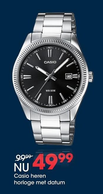 Promoties Casio heren horloge met datum - Casio - Geldig van 03/01/2018 tot 22/01/2018 bij Lucardi