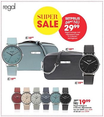 Promoties Regal horloge in 6 kleuren - Regal - Geldig van 03/01/2018 tot 22/01/2018 bij Lucardi