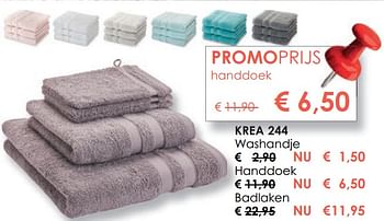 Promoties Handdoek - Huismerk - Krea - Colifac - Geldig van 03/01/2018 tot 31/01/2018 bij Krea-Colifac