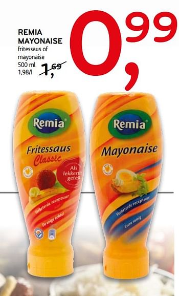 Promoties Remia mayonaise of frietsaus - Remia - Geldig van 10/01/2018 tot 23/01/2018 bij C&B