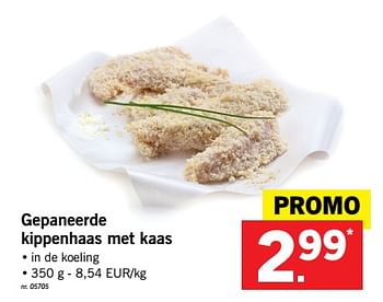 Promoties Gepaneerde kippenhaasjes met kaas - Huismerk - Lidl - Geldig van 15/01/2018 tot 20/01/2018 bij Lidl