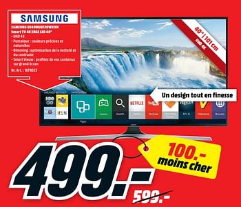 regionaal Injectie kalkoen Samsung Samsung ue40mu6120wxxn 40 smart tv 4k edge led 40 - Promotie bij Media  Markt