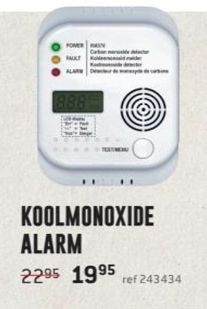 Promoties Koolmonoxide alarm - Huismerk - Free Time - Geldig van 02/01/2018 tot 28/01/2018 bij Freetime