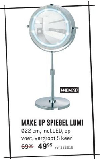 Promoties Make up spiegel lumi - Wenko - Geldig van 02/01/2018 tot 28/01/2018 bij Freetime
