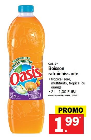 Promoties Boisson rafraîchissante - Oasis - Geldig van 15/01/2018 tot 20/01/2018 bij Lidl