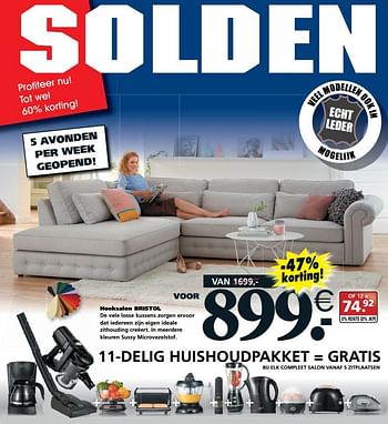 Promotions Hoeksalon bristol - Produit maison - Seats and Sofas - Valide de 14/01/2018 à 20/01/2018 chez Seats and Sofas