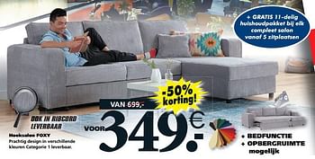 Promoties Hoeksalon foxy - Huismerk - Seats and Sofas - Geldig van 14/01/2018 tot 20/01/2018 bij Seats and Sofas