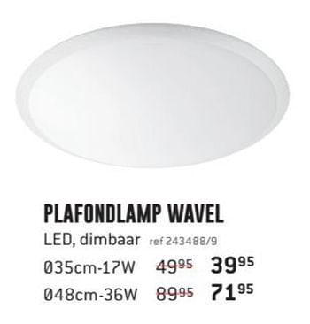 Promoties Plafondlamp wavel - Huismerk - Free Time - Geldig van 02/01/2018 tot 28/01/2018 bij Freetime