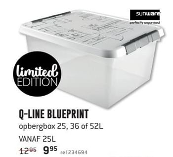 Promoties Q-line blueprint - Sunware - Geldig van 02/01/2018 tot 28/01/2018 bij Freetime