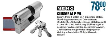 Promotions Cilinder m-p-wl meno - Meno - Valide de 02/01/2018 à 28/02/2018 chez Meno Pro