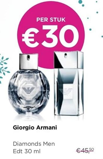 Promoties Giorgio armani diamonds men - Giorgio Armani - Geldig van 03/01/2018 tot 31/01/2018 bij ICI PARIS XL