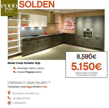 Promotions Model credo schiefer grijs - Produit maison - Eggo - Valide de 03/01/2018 à 31/01/2018 chez Eggo