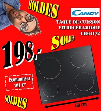 Promotions Candy taque de cuisson vitrocéramique ch64c-2 - Candy - Valide de 01/01/2018 à 31/01/2018 chez Electro Zschau