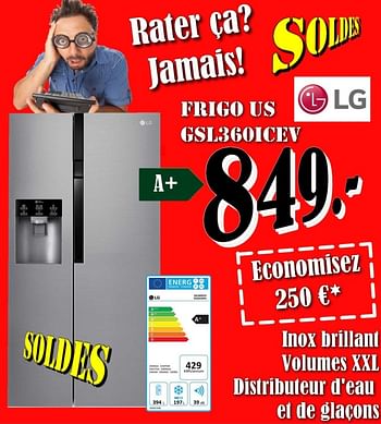 Promotions Lg frigo us gsl360icev - LG - Valide de 01/01/2018 à 31/01/2018 chez Electro Zschau