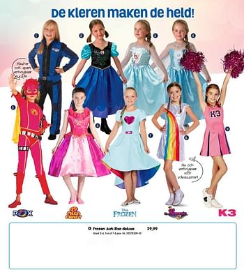 Promoties Frozen jurk elsa deluxe - Disney  Frozen - Geldig van 02/01/2018 tot 19/02/2018 bij Fun