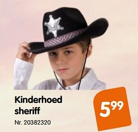 Promoties Kinderhoed sheriff - Huismerk - Fun - Geldig van 02/01/2018 tot 19/02/2018 bij Fun
