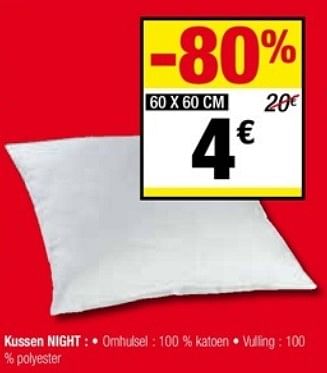 Promoties Kussen night - Huismerk - De Matrassenkoning - Geldig van 03/01/2018 tot 31/01/2018 bij De Matrassenkoning