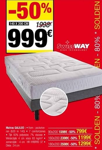 Promoties Matras galileo dream way - Huismerk - Matrassenkoning - Geldig van 03/01/2018 tot 31/01/2018 bij De Matrassenkoning