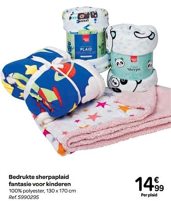 Promotions Bedrukte sherpaplaid fantasie voor kinderen - Produit maison - Carrefour  - Valide de 10/01/2018 à 22/01/2018 chez Carrefour